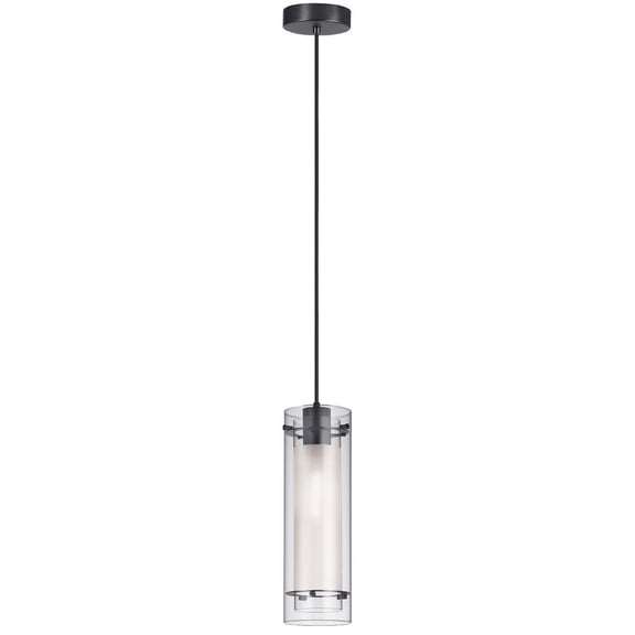 22152-CF-MB Dainolite Pasha - 1 Light Pendant In Modern Style-19.75 Inches Tall and 4.75 Inches Wide-Matte Black Finish    -Traditional Installation