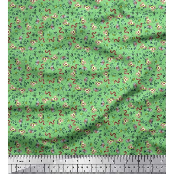 Soimoi Cotton Duck Fabric Earthworm,Fruit & Insect Fabric Prints by Yard 42 Inch Wide