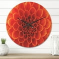 thumbnail image 2 of Designart 'Close Up Orange Flower Petals I' Modern Wood Wall Clock, 2 of 5