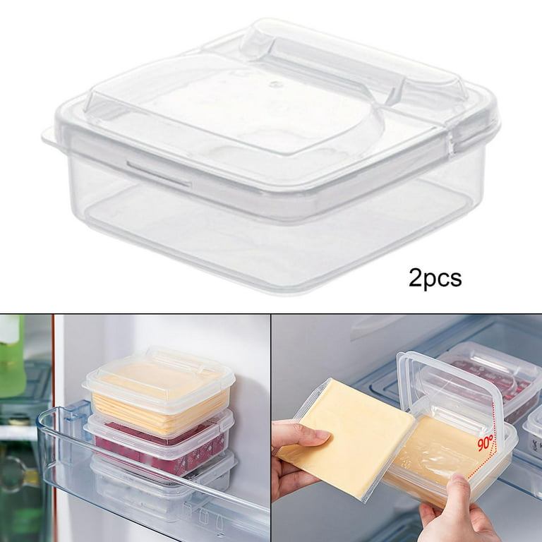2Pcs Stackable Cheese Keeper Refrigerator Cheese Keeper for
