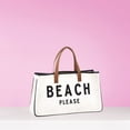 thumbnail image 6 of hirigin Beach Bag Canvas Tote Bag Letter Printed Tote Bag for Women Gifts Bag for Teacher Bridesmaid, 6 of 8