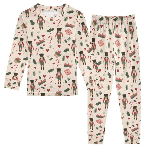 Pajama Christmas Nutcracker Leave Heart Snowflake Cute Comfortable Cotton Two-piece Pajama Set