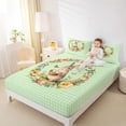 thumbnail image 4 of Erosebridal Kid Easter Rabbit Eggs Bed Sheets, Groovy Flower King Sheets, Green, 4pcs, 4 of 5