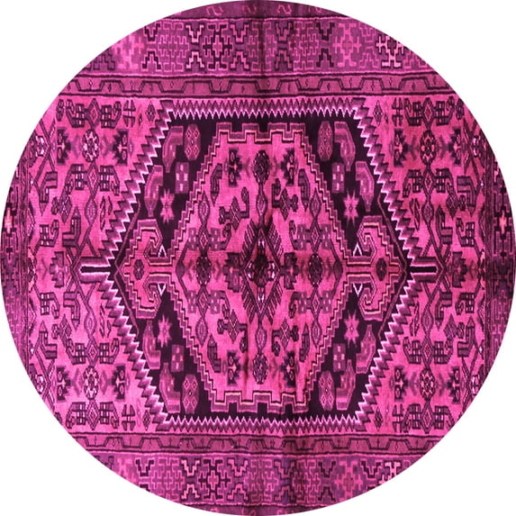 Ahgly Company Indoor Round Persian Pink Traditional Area Rugs, 5' Round