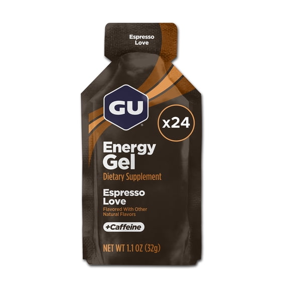 GU Energy Gel, Espresso Love, 24ct Box, Energy Booster for Running