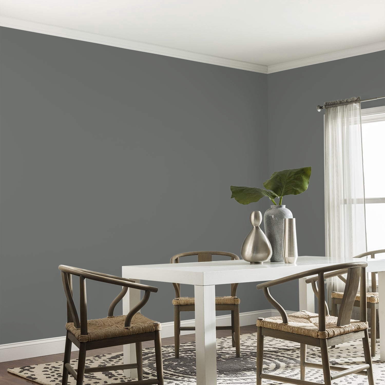 Glidden One Coat Interior Paint and Primer, Up in Smoke / Gray, 1-Quart, Eggshell