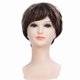 thumbnail image 1 of Peinado Esponjoso Que Moldea el Rostro Castaño Personalizado Peluca de Malla Rosa de Cabello Corto Rizado, 1 of 8