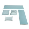 thumbnail image 5 of Linon Romero Backless Corner Nook Bench with Storage, 5-Piece Cushion Set, Natural/White/Seafoam, 5 of 13