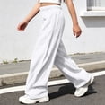 thumbnail image 5 of PMVFHDE Girls Elastic Waist Casual Long Pants Summer Solid Trousers Kids Everyday Bottoms School Outdoor White,13-14 Years, 5 of 6