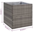 thumbnail image 4 of vidaXL Garden Planter Grey 80x80x80 cm Poly Rattan, 4 of 4