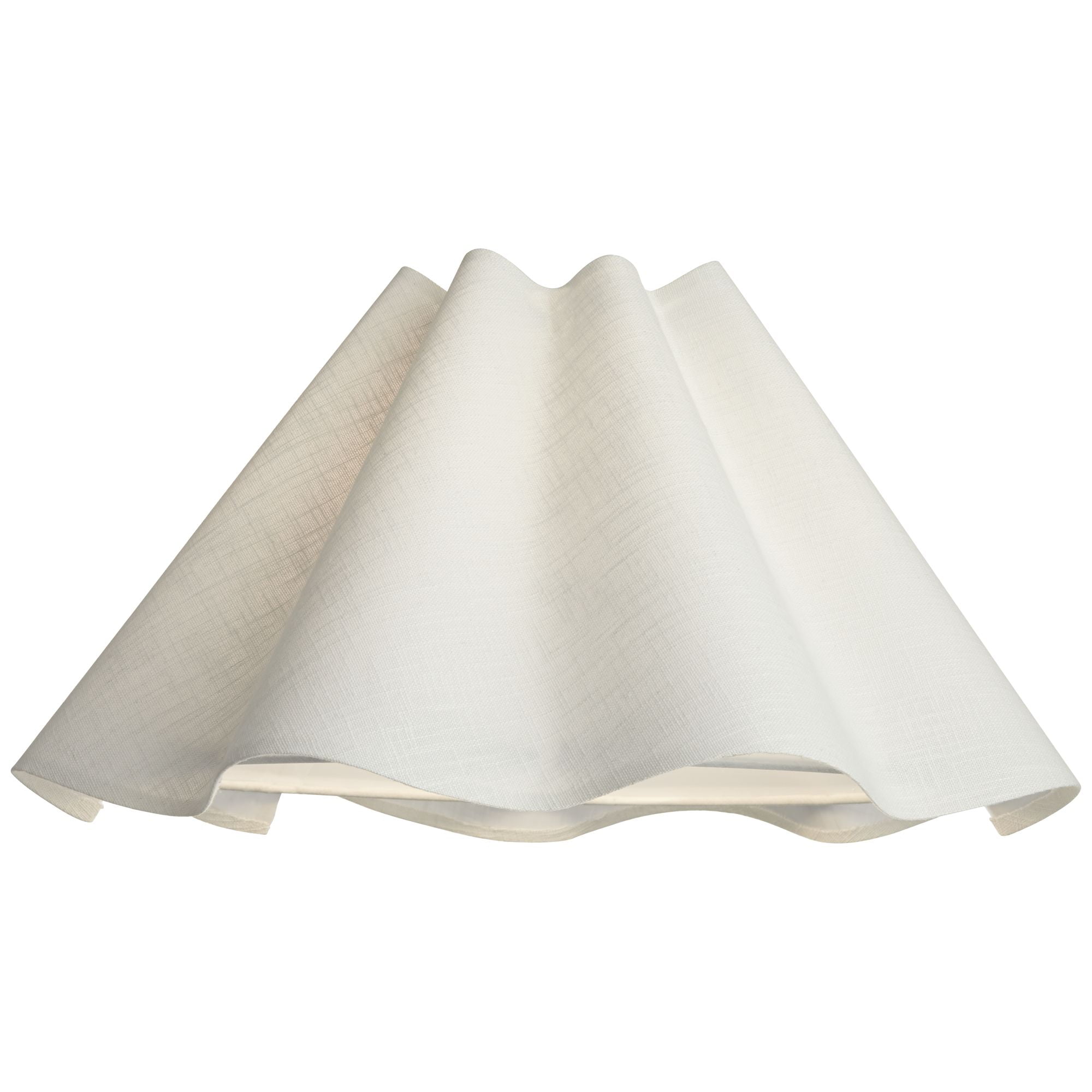 Springcrest 6" Top x 18" Bottom x 10" High x 10" Slant Lamp Shade Replacement Large White Wave Empire Linen Spider Harp Finial