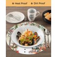 thumbnail image 3 of 15 Inch Round Placemats Set of 4, Beige Christmas Non Slip Heat Insulation PP Table Mats, Snowman Xmas Tree Elk Poinsettia Washable Place Mats for Kitchen Dining Party Table Decor, 3 of 7