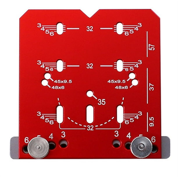 Plantilla de Bisagra de 35 mm para Puertas Gabinetes, Plantilla Orificio para Bisagra Oculta, Guía de Broca de Aleación de Aluminio, Herramienta Localizadora para Carpintería, B