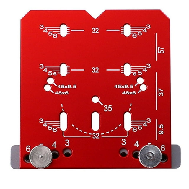 Plantilla de Bisagra de 35 mm para Puertas Gabinetes, Plantilla Orificio para Bisagra Oculta, Guía de Broca de Aleación de Aluminio, Herramienta Localizadora para Carpintería, B