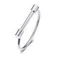 thumbnail image 1 of Womens Shackle Screw Cuff Bracelet Stainless Steel Bangle Bracelet, 1 of 4