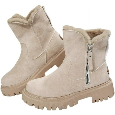 

Women s Winter Cotton Shoes Non Slip Side Zip Design Ankle Booties Gift for Christmas Birthday New Year
