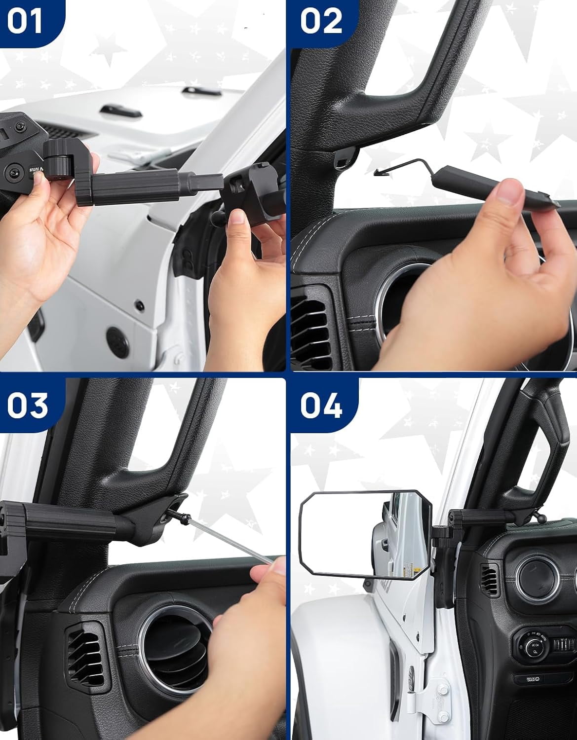 JOYTUTUS Mirrors Doors Off Compatible with 2018-2023 Wrangler JL/JLU & Gladiator JT, JL Side Mirrors with Ball Adapter, Wider View