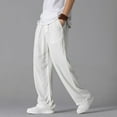 thumbnail image 5 of JTieacloth Lightweight Trousers for Men Men'S Loose Straight Cotton Bloomers Summer Casual Pants Men'S Breathable Pants White, 5 of 5