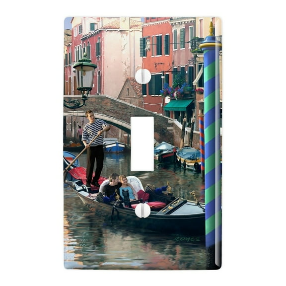 Venice Italy Gondolas Canals Romantic Plastic Wall Decor Toggle Light Switch Plate Cover