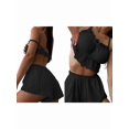thumbnail image 3 of 2 Piece Outfits for Women Y2k Lounge Set Cute Lace Trim Split Shorts Pajama Sets Summer Camisole Sleepwear Black L, 3 of 7