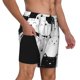 thumbnail image 2 of Balery Doodle Cute Cat Bañador para hombre, shorts de playa de secado rápido con entrepierna y forro de compresión-Small, 2 of 6