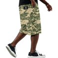 thumbnail image 3 of Cargo Shorts for Men Drawstring Elastic Waist Camouflage Shorts Summer Loose Causal Shorts with Multi-Pockets, L, 3 of 6