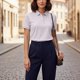 thumbnail image 1 of Xuyuer Women's Polo Shirts Short Sleeve Quick Dry Sun Protection Business Casual Collared Shirt Tennis Golf Shirt Work Tops Collared Tennis Shirt V Neck Sun Protection, 1 of 8