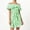 Green, variant on Women's Casual Dress Daily Wear Short Sleeve Striped Off Shoulder Flounce Sleeve Dress with Necklace for Spring Summer Platform Competitive Blue S