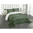 thumbnail image 3 of Ambesonne Periodic Table Quilted Bedspread Set 3 Pcs, Science Elements, Queen Size, Dark Green and White, 3 of 5