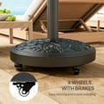 thumbnail image 5 of Outsunny Patio Umbrella Base, 46 lbs Umbrella Base with Wheels, Outdoor Umbrella Stand for 1.3"/1.5"/1.9" Poles for Outdoor, Lawn, Poolside, Black, 5 of 9