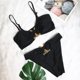 thumbnail image 1 of Conjunto de Bikini Convertible con tirantes y hombros descubiertos para mujer, traje de baño de dos piezas de cintura alta, traje de baño para playa 2023, 1 of 5