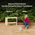 thumbnail image 3 of Ktaxon Outdoor Wooden Curved Bench, Fire Pit Curved Backless Bench,  All-Weather Design for Patio Garden Deck and Backyard - Carbonized Brown, 3 of 9