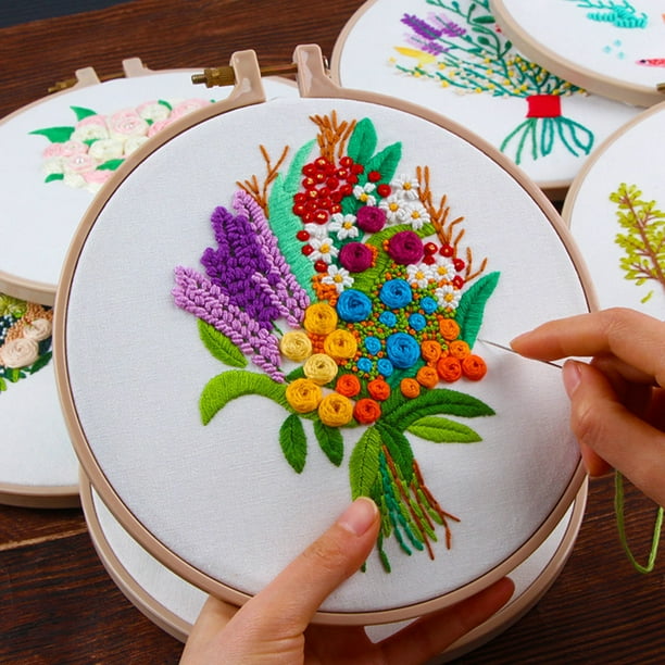 Cuadros Decorativos Kit de bordado de flores DIY de 30X30cm, punto de cruz, arte artesanal para el hogar Ndcxsfigh Nuevos Originales