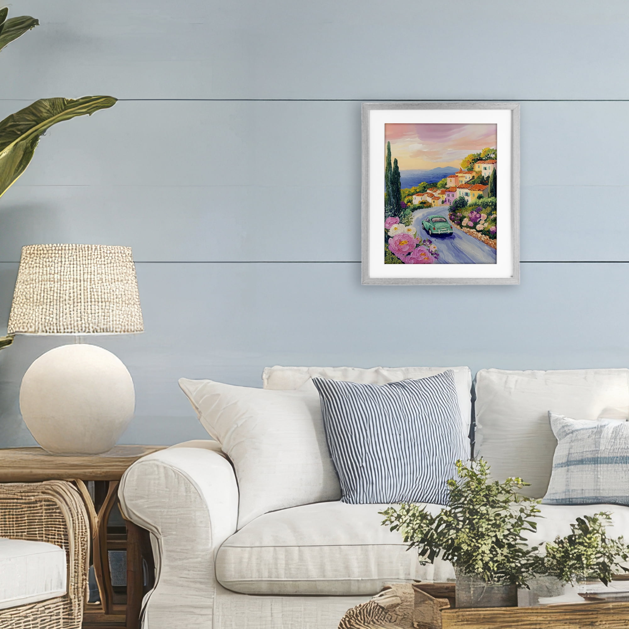 Stupell Industries Driving Along The Coast Gray Framed Print Under Glass, design by The Prints Vibe