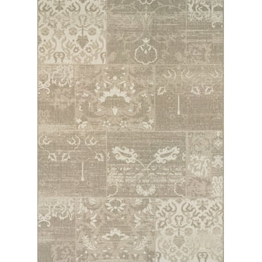 Couristan 3.9' x 5.5' Beige and Ivory Contemporary Rectangular Outdoor Area Throw Rug