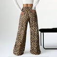 thumbnail image 6 of Bovemsi Wide Leg Pants Woman Leopard Print High Waisted Baggy Trousers Fuzzy Pajama Sleepwear Travel Pants, 6 of 6