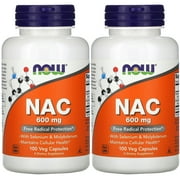 Now Foods NAC-Acetyl Cysteine 600 mg, 100 Veg Capsules 2 Packs