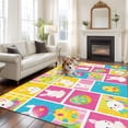thumbnail image 2 of 5'x7' Area Rugs, Spring Easter Indoor Outdoor Area Rug for Living Room Bedroom, Plaid Bunny Checkered Buffalo Washable Bathroom Rugs Kitchen Floor Carpet Mats Home Decor Aesthetic, 2 of 8