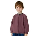 thumbnail image 3 of Fall/Winter Saving! HVOBTTY Toddlers Open Front Short Sweater, Kids Fall and Winter Coats, Kids Fashion Casual Versatile Knit Long Sleeve Everyday Wear Cardigan Sweater Purple, 7-8 Years, 3 of 5