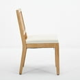 thumbnail image 5 of GAKMCIL Farmhouse Rattan Linen fabric Dining Chairs, Modern Kitchen & Dining Room Chairs, Cane Upholstered Kitchen Side Chair with Natural Hardwood Frame, Weight Capacity:300lb, Beige (Set of 2), 5 of 15