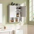thumbnail image 2 of Walsunny Bathroom Medicine Cabinet, Wall-mounted Storage Cabinet with Adjustable Partitions, with 3 Open Shelves for Bedroom Organizer or Laundry, 2 of 7