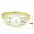 thumbnail image 2 of Gold Pearl Womens Ring 316L Stainless Steel Anillo Color Oro Perla Para Mujer Acero Inoxidable, 2 of 5