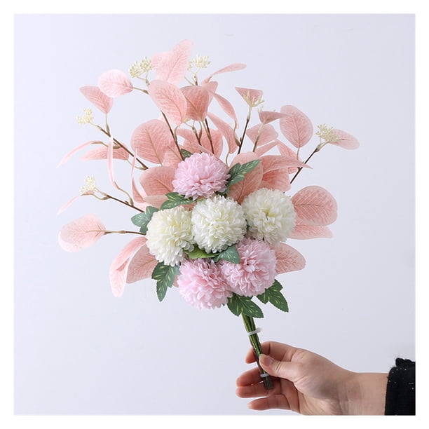 Flores artificiales de seda, ramo de anémona blanco for novia, fiesta en casa, habitación, mesa, planta decorativa, flor falsa