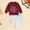 thumbnail image 2 of Bainana Boys Christmas Outfit Set Long Sleeve Letter Print Sweatshirt Pants 2 Pieces Matching Set Toddler Kids Trendy Daily Wear, 2 of 4