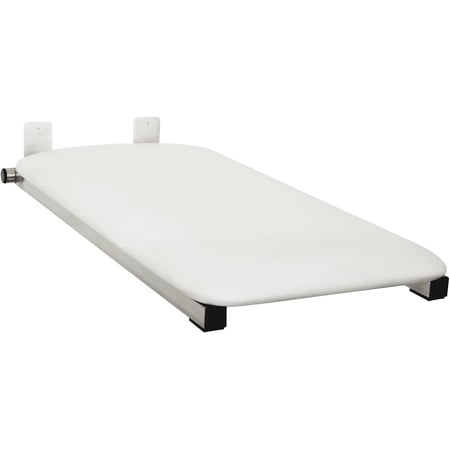 Hermosa 32" x 13.5" Back Wall-Mount Folding White Padded Tub Seat For Adults