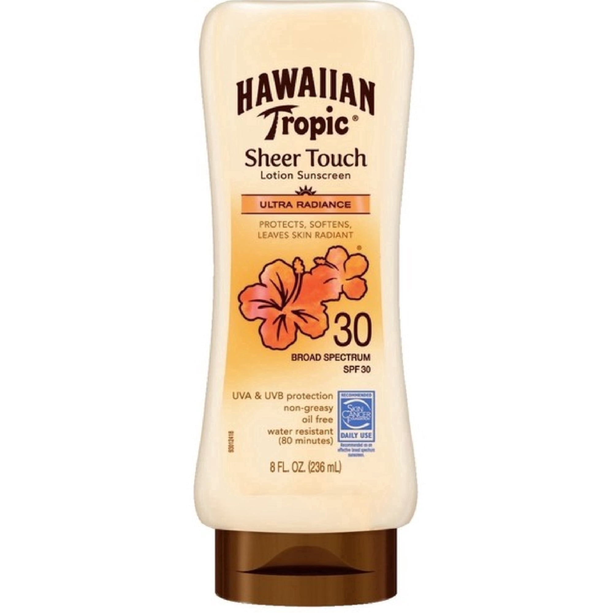 Hawaiian Tropic Sheer Touch, Lotion Sunscreen Ultra Radiance SPF 30, 8 oz (Pack of 4)
