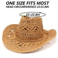 thumbnail image 2 of Chapeau de Cowboy en Paille avec Bordure Formable, Beige, 2 of 4