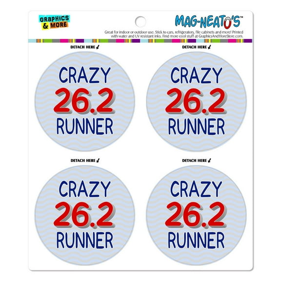 Crazy 26.2 Runner Marathon MAG-NEATO'S(TM) Car/Refrigerator Magnet Set