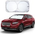 thumbnail image 1 of GFDYREE Car Windshield Sun Shade with Storage Pouch Durable 240T Material Car Sun Visor for UV Rays and Sun Heat Protection Car Interior Accessories for Sun Heat X-Large (75 inches x 37 inch, 1 of 7