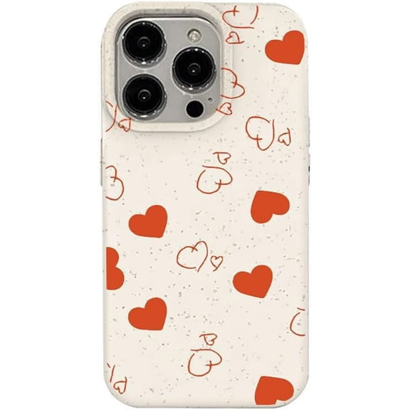 Cute Love Hearts Soft Case  for iPhone (White,iPhone 12 Pro Max)